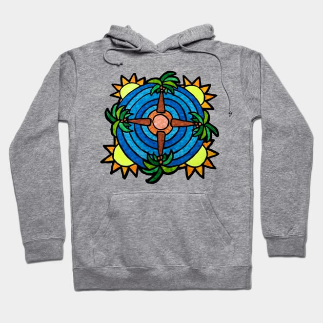 Tropical Island Themed Mandala Hoodie by gorff